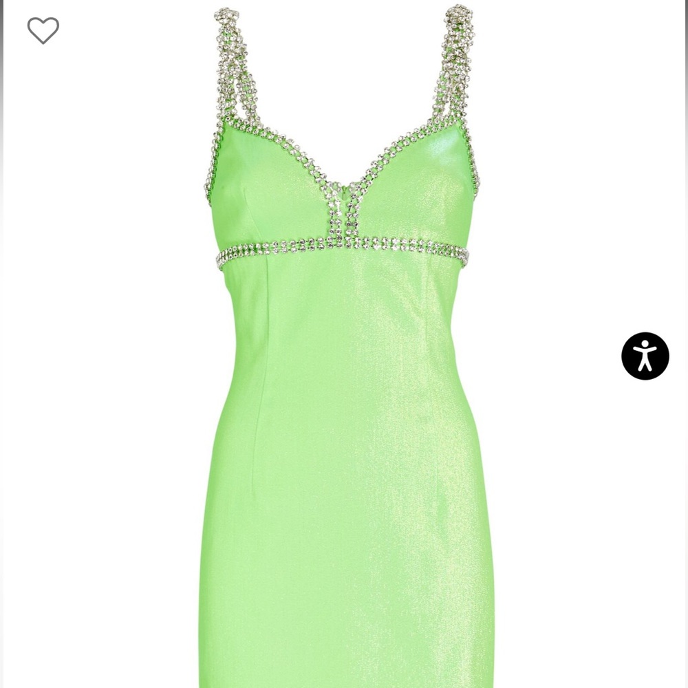 AREA
Crystal-Embellished Lamé Mini Dress